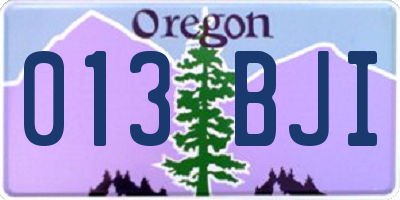 OR license plate 013BJI
