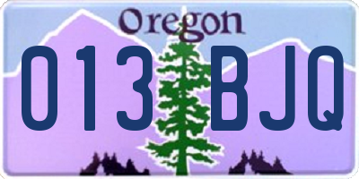 OR license plate 013BJQ