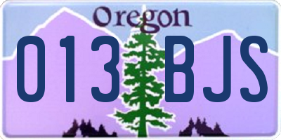 OR license plate 013BJS