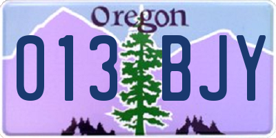 OR license plate 013BJY