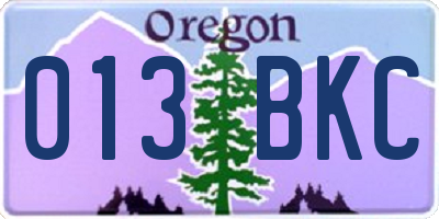 OR license plate 013BKC