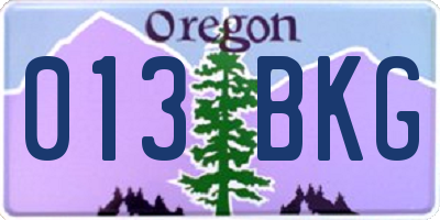 OR license plate 013BKG