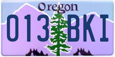 OR license plate 013BKI