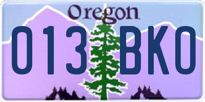 OR license plate 013BKO