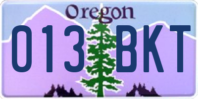OR license plate 013BKT