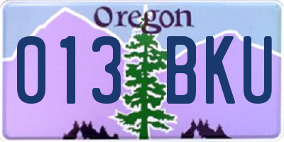 OR license plate 013BKU