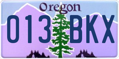 OR license plate 013BKX