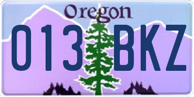 OR license plate 013BKZ