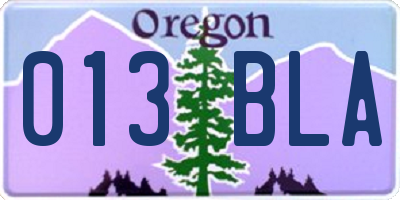 OR license plate 013BLA