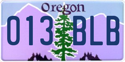OR license plate 013BLB