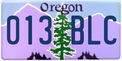 OR license plate 013BLC
