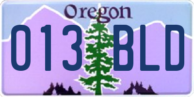 OR license plate 013BLD