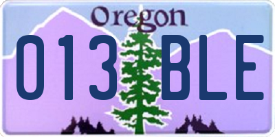 OR license plate 013BLE