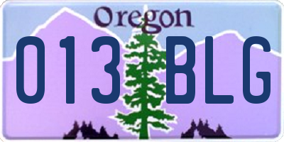 OR license plate 013BLG
