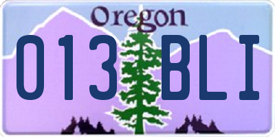 OR license plate 013BLI