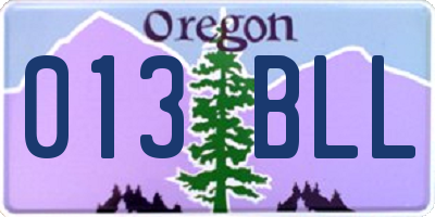OR license plate 013BLL
