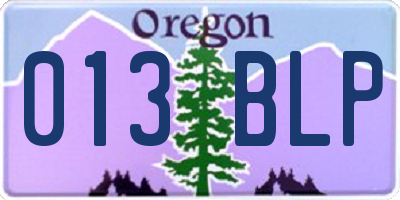 OR license plate 013BLP