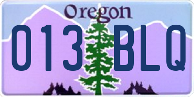 OR license plate 013BLQ