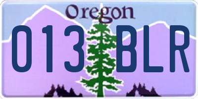 OR license plate 013BLR