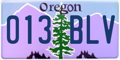 OR license plate 013BLV