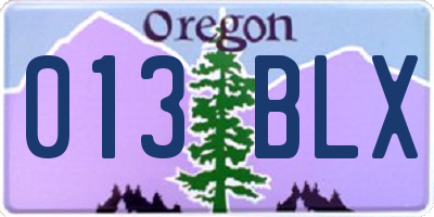 OR license plate 013BLX