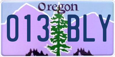 OR license plate 013BLY