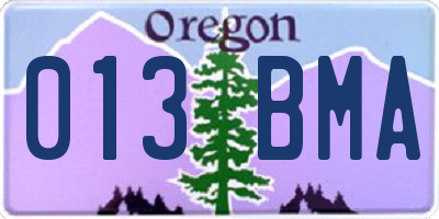 OR license plate 013BMA