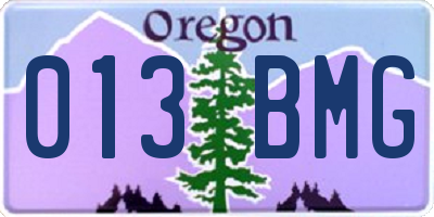 OR license plate 013BMG
