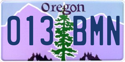OR license plate 013BMN