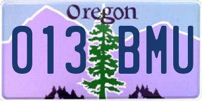 OR license plate 013BMU