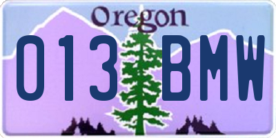 OR license plate 013BMW