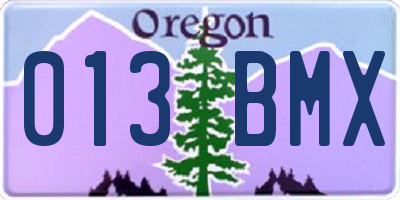 OR license plate 013BMX