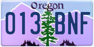 OR license plate 013BNF