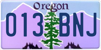 OR license plate 013BNJ