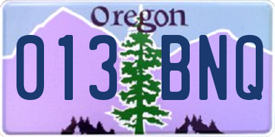 OR license plate 013BNQ