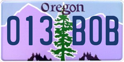 OR license plate 013BOB