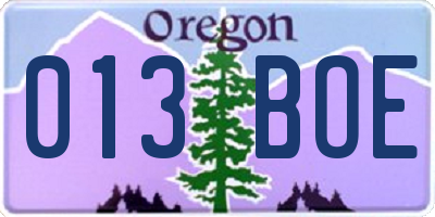 OR license plate 013BOE