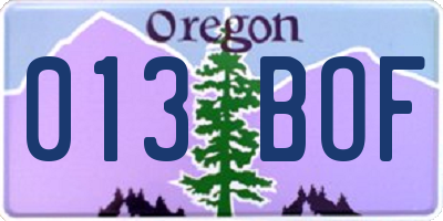 OR license plate 013BOF