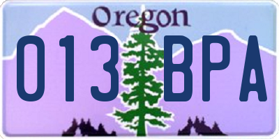 OR license plate 013BPA