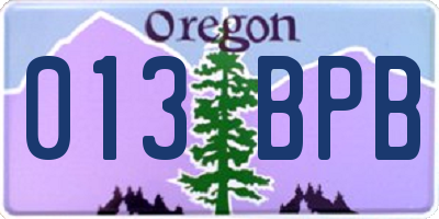 OR license plate 013BPB