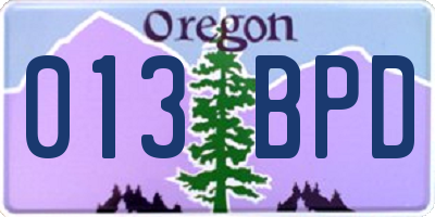 OR license plate 013BPD