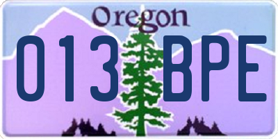 OR license plate 013BPE