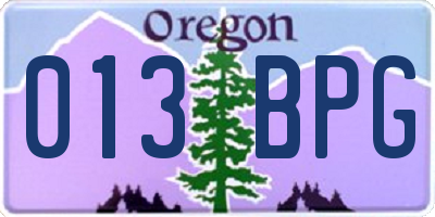 OR license plate 013BPG