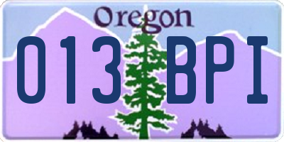 OR license plate 013BPI