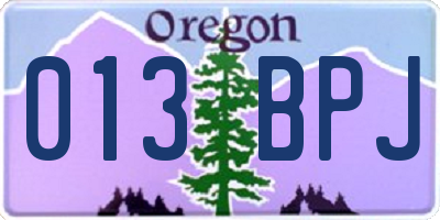 OR license plate 013BPJ