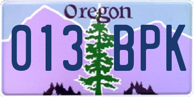OR license plate 013BPK