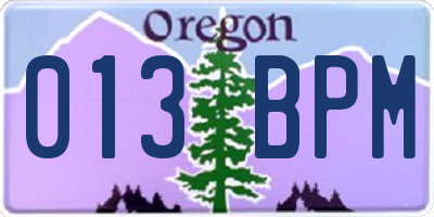 OR license plate 013BPM