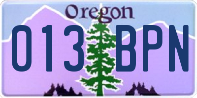 OR license plate 013BPN