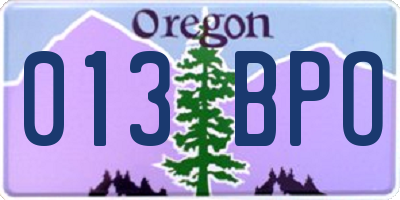 OR license plate 013BPO
