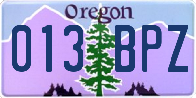 OR license plate 013BPZ